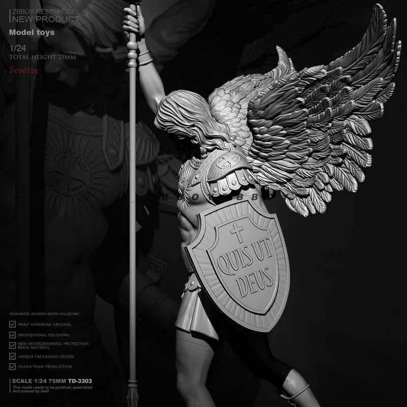 1/24 Winged Saint, Resin Model Figure Kit, Mythology Theme, Unassembled and Unpainted