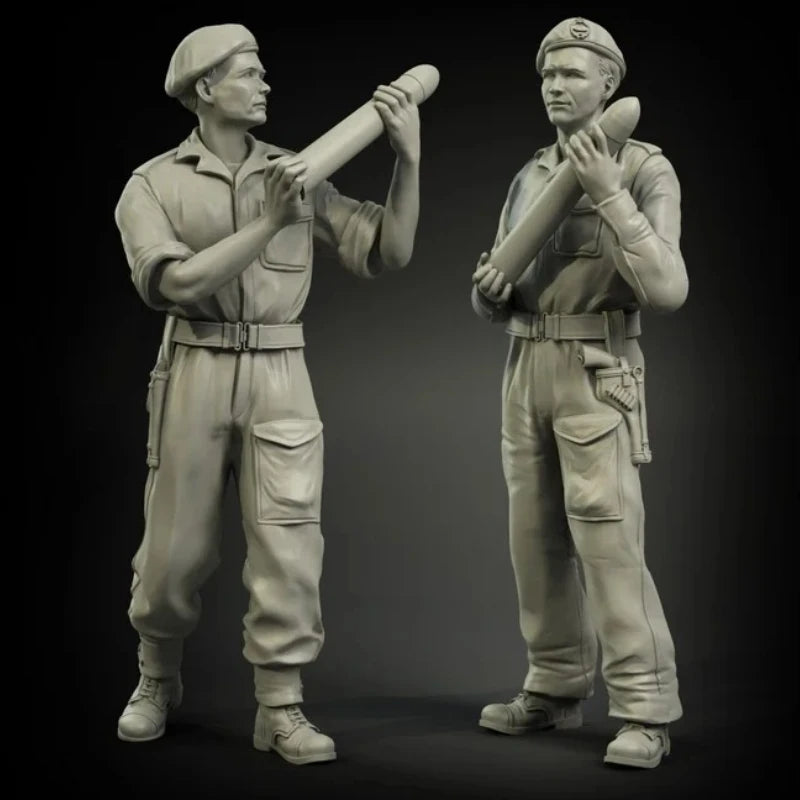 1/35 WWII British Artillery Crew, 4 Figures, Resin Model Figure Kit, Unassembled and Unpainted