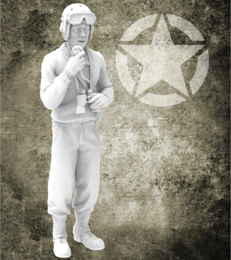 1/35 WWII US Tank Crew Soldier, Resin Model Figure Kit, Unassembled and Unpainted