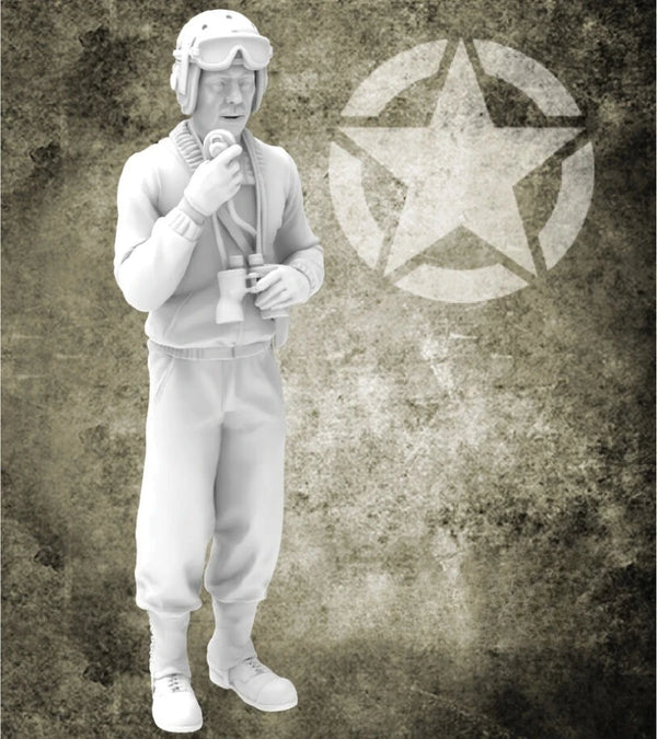 1/35 WWII US Tank Crew Soldier, Resin Model Figure Kit, Unassembled and Unpainted