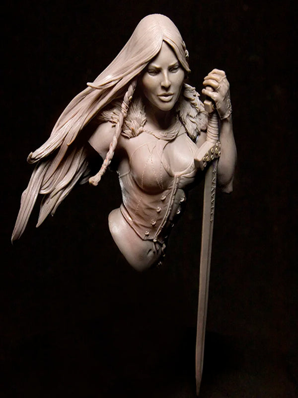 1/10 Female Winged Warrior, Resin Model Bust Kit, Fantasy Theme, Unassembled and Unpainted