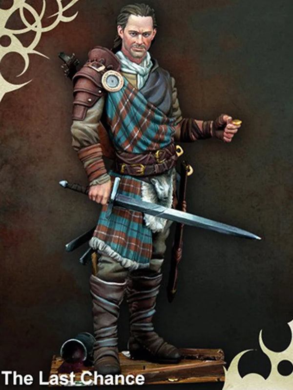 75mm Medieval Scottish Warrior, Resin Model Figure Kit, Unassembled and Unpainted