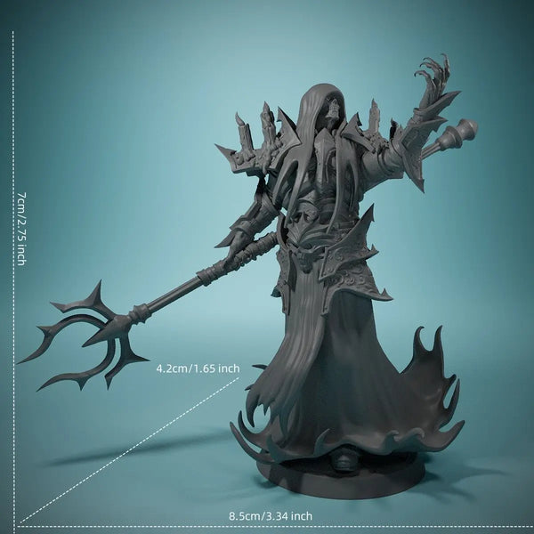 70mm Undead Mage Wizard, Resin Model Figure Kit, Fantasy Theme, Unassembled and Unpainted