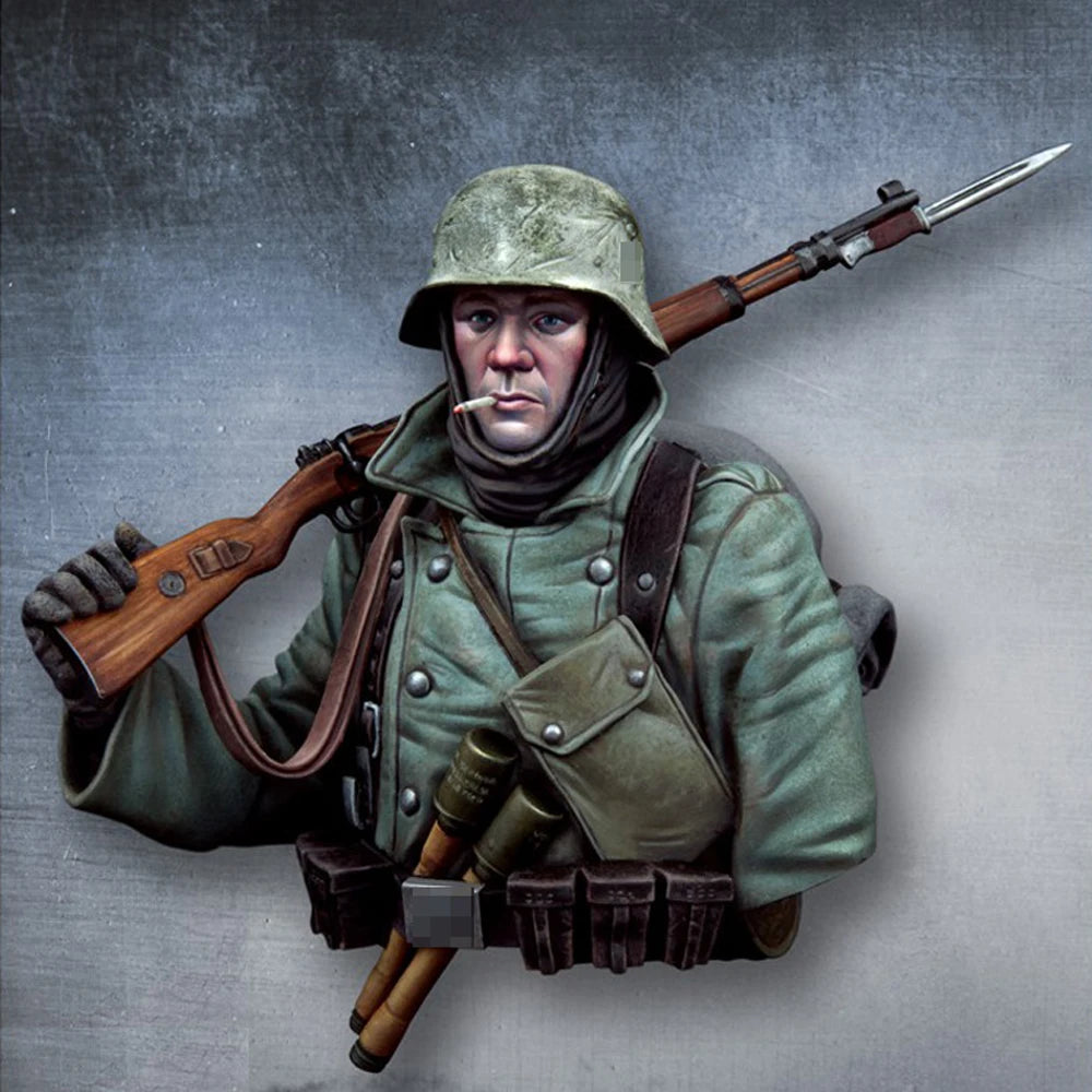1/10 WWII Soviet Soldier, Resin Model Bust Kit, Unassembled and Unpainted