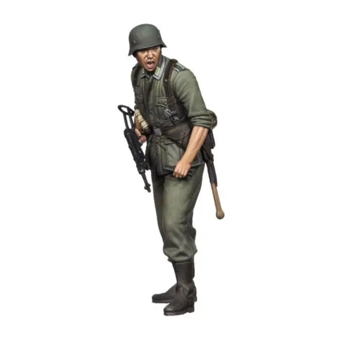 1/35 WWII German Soldier with MP40, Resin Model Figure Kit, Unassembled and Unpainted