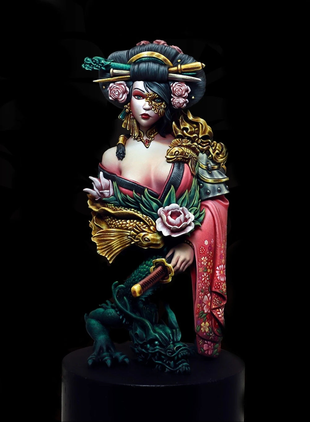 1/9 Ornate Fantasy Female, Resin Model Bust Kit, Fantasy Theme, Unassembled and Unpainted