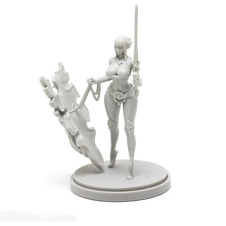 30mm Elven Warrior with Winged Back Plate, Resin Model Figure Kit, Fantasy Theme, Unassembled and Unpainted