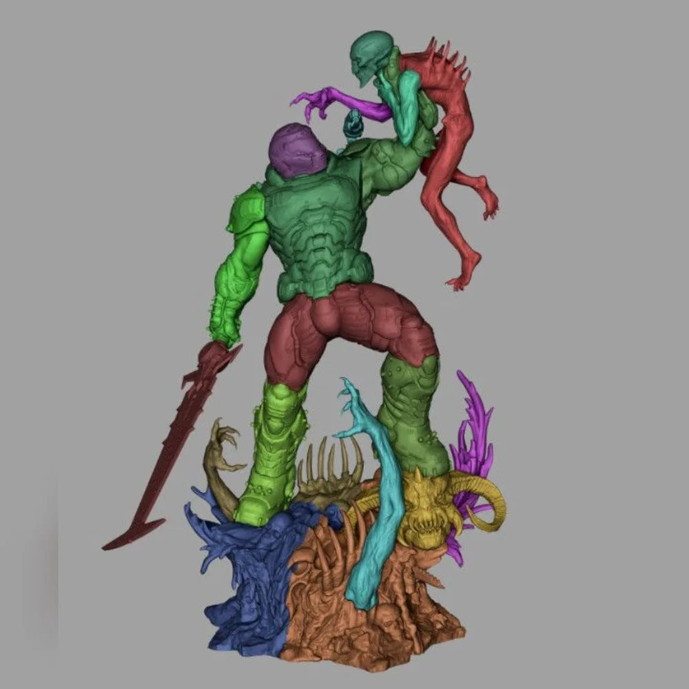 180mm Dark Fantasy Demonic Warrior, Resin Model Figure Kit, Fantasy Theme, Unassembled and Unpainted