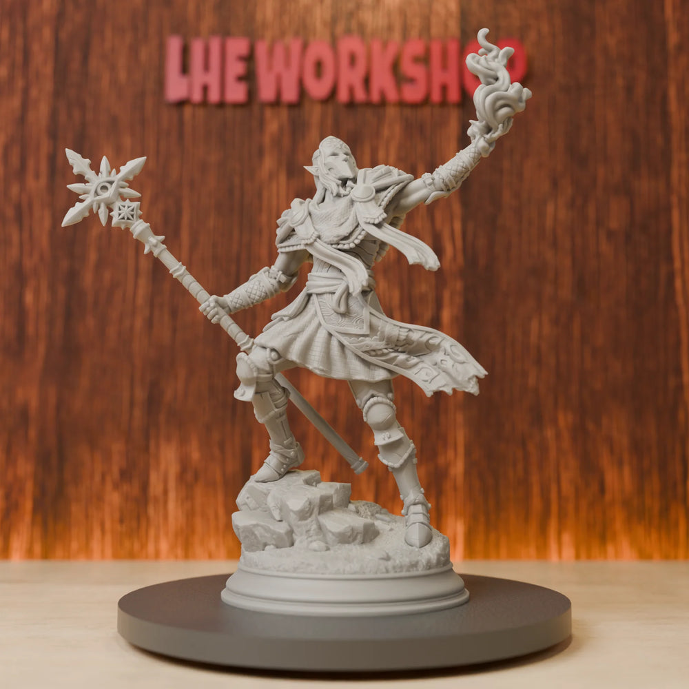 75mm Elf Wizard, Resin Model Figure Kit, Fantasy Theme, Unassembled and Unpainted