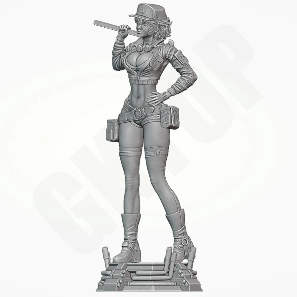 1/24 Modern Tactical Female Commando with Combat Rifle, Resin Model Figure Kit, Unassembled and Unpainted