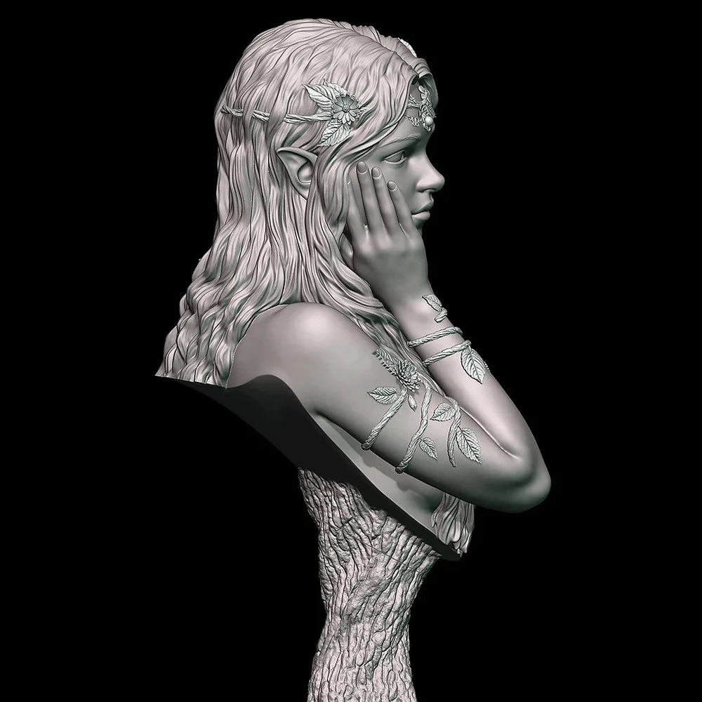 1/10 Avalynne: Forest Healer, Resin Model Bust Kit, Fantasy Theme, Unassembled and Unpainted