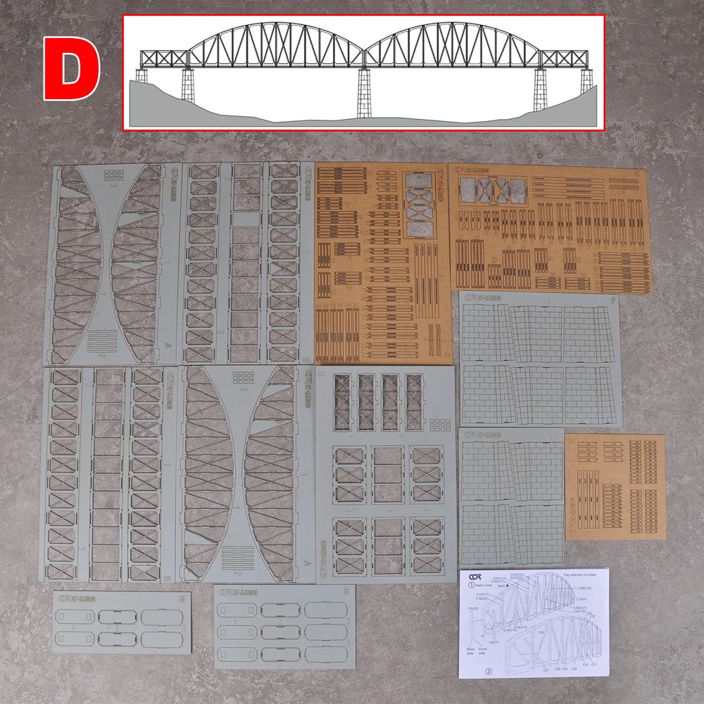 1/87 Railway Bridge, Resin Model Diorama Kit, Historical Theme, Unassembled and Unpainted