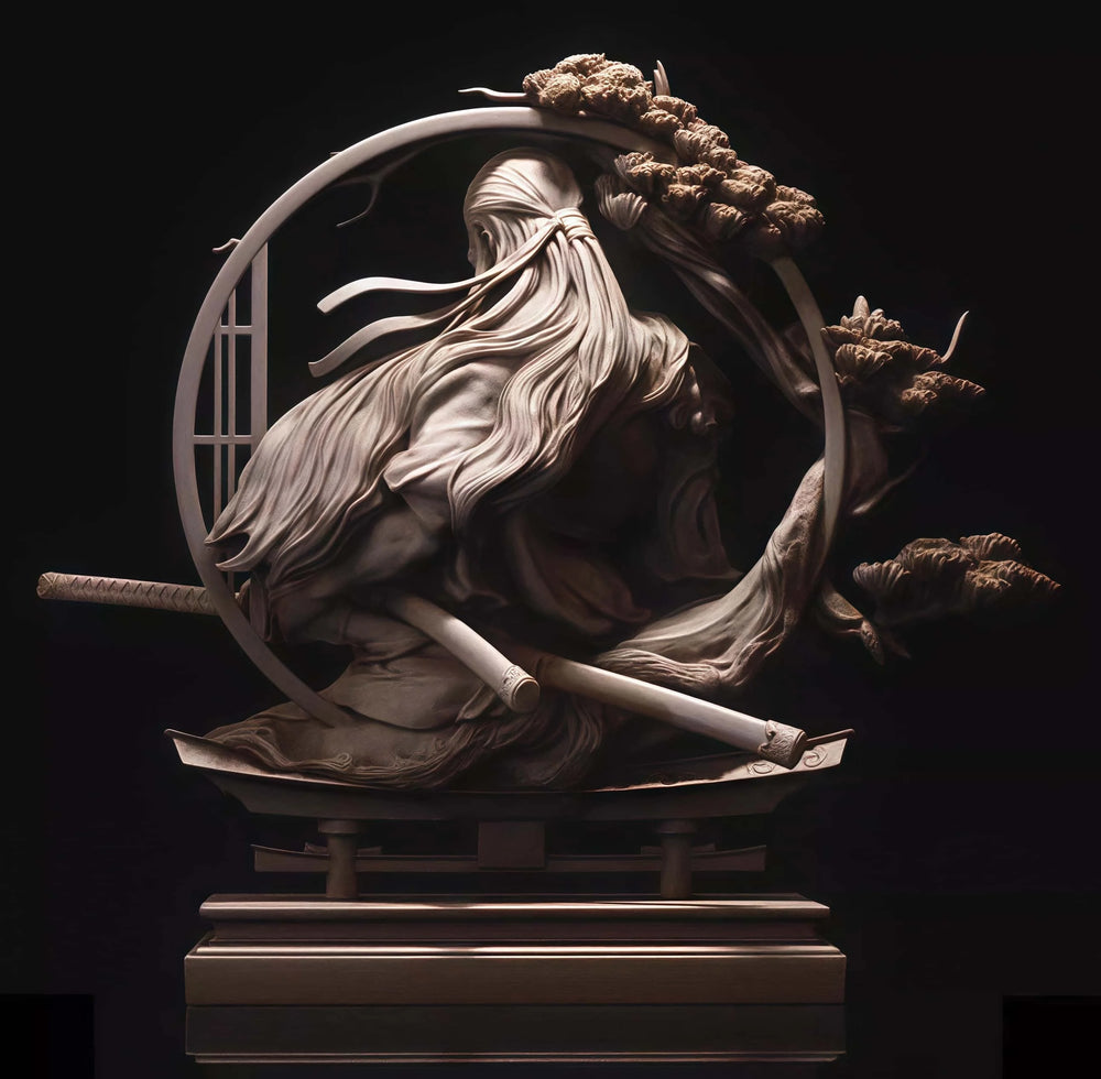 1/10 Sorceress with Wild Flowing Hair, Resin Model Bust Kit, Fantasy Theme, Unassembled and Unpainted