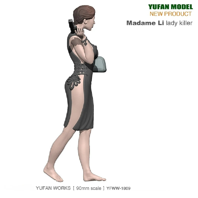 90mm Modern Madame Li, Resin Model Figure Kit, Unassembled and Unpainted