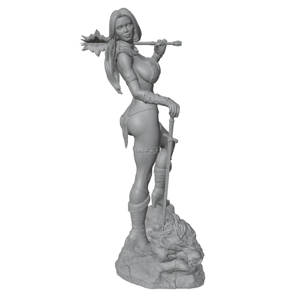 75mm Sexy Female Warrior, Resin Model Figure Kit, Unassembled and Unpainted