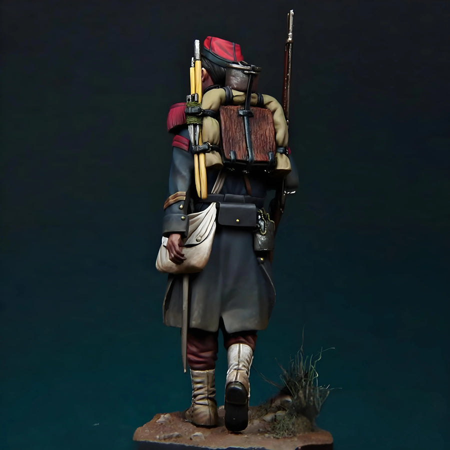 French Infantry Soldier with Rifle Franco-Prussian War 1/24 Resin Figure Kit - resin model view 3