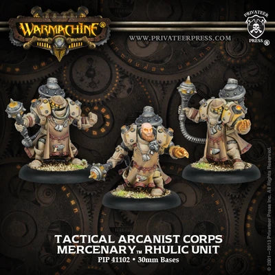 28mm War Machine Mercenary Arcanist Squad, 4 Figures, Resin Model Terrain Kit, Fantasy Theme, Unassembled and Unpainted