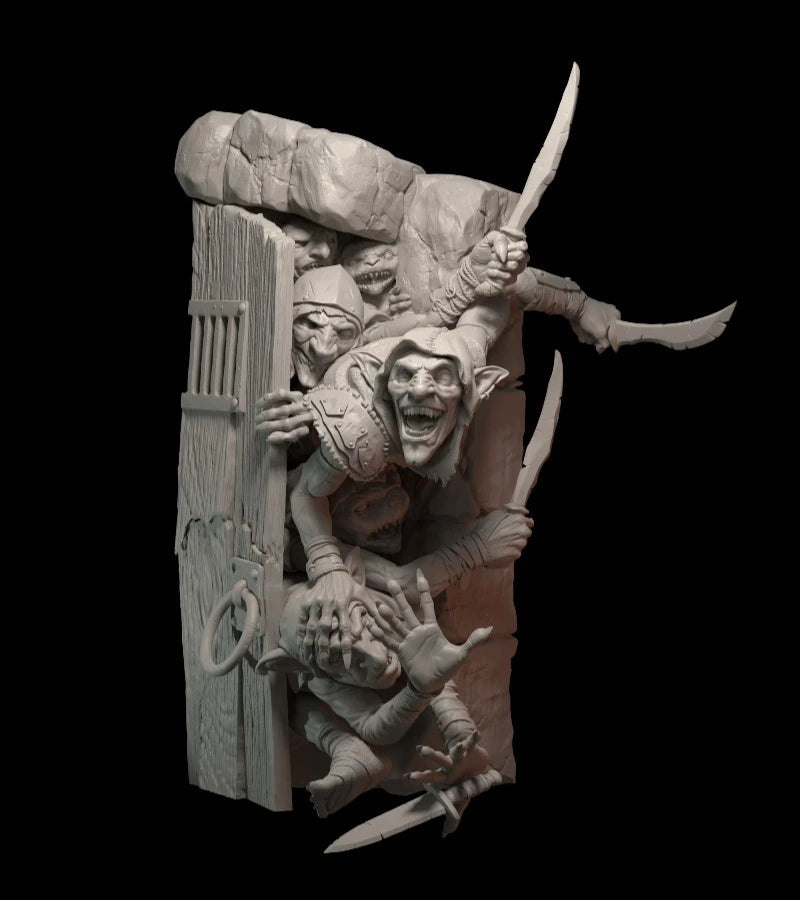 1/24 Dungeon Goblins, 4 Figures, Resin Model Figure Kit, Fantasy Theme, Unassembled and Unpainted