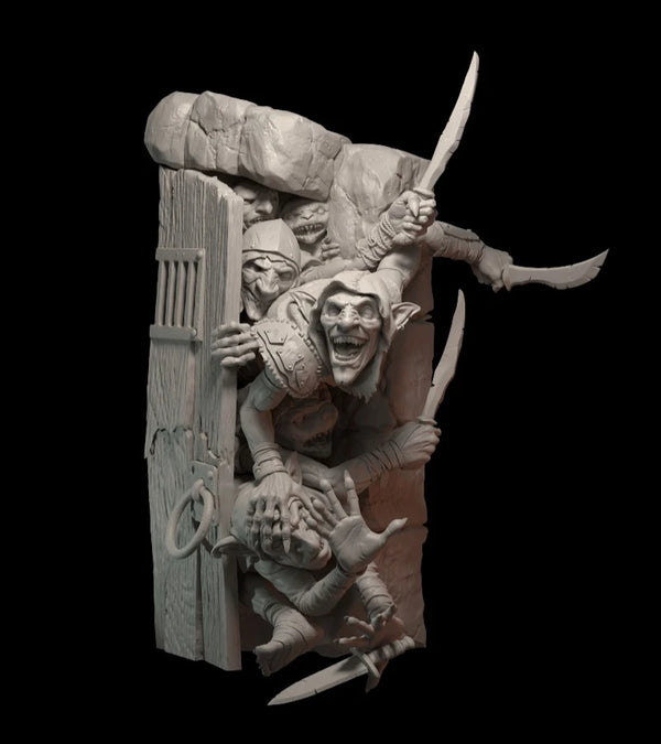 1/24 Dungeon Goblins, 4 Figures, Resin Model Figure Kit, Fantasy Theme, Unassembled and Unpainted