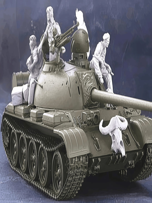 1/35 WWII US Tank Crew with Commander and Gunners Ready, 5 Figures, Resin Model Figure Kit, Unassembled and Unpainted