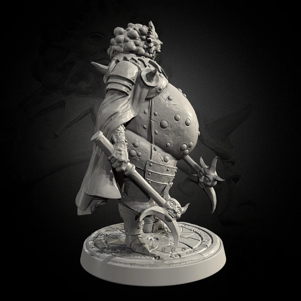 75mm Armored Spellcaster with Ornate Staff, Resin Model Figure Kit, Fantasy Theme, Unassembled and Unpainted