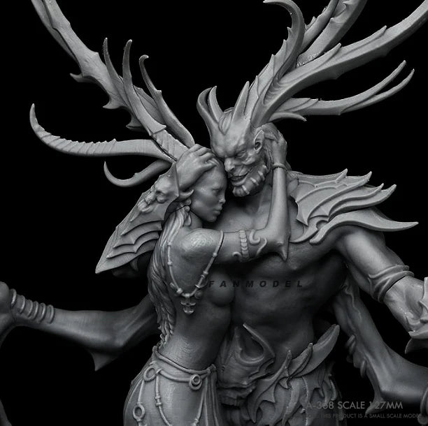 127mm Draconic Demon Sorceress, Resin Model Figure Kit, Fantasy Theme, Unassembled and Unpainted