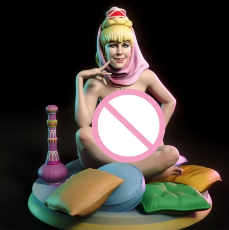 75mm Reclining Fantasy Odalisque Split Pink and Blonde Hair, Resin Model Figure Kit, Fantasy Theme, Unassembled and Unpainted