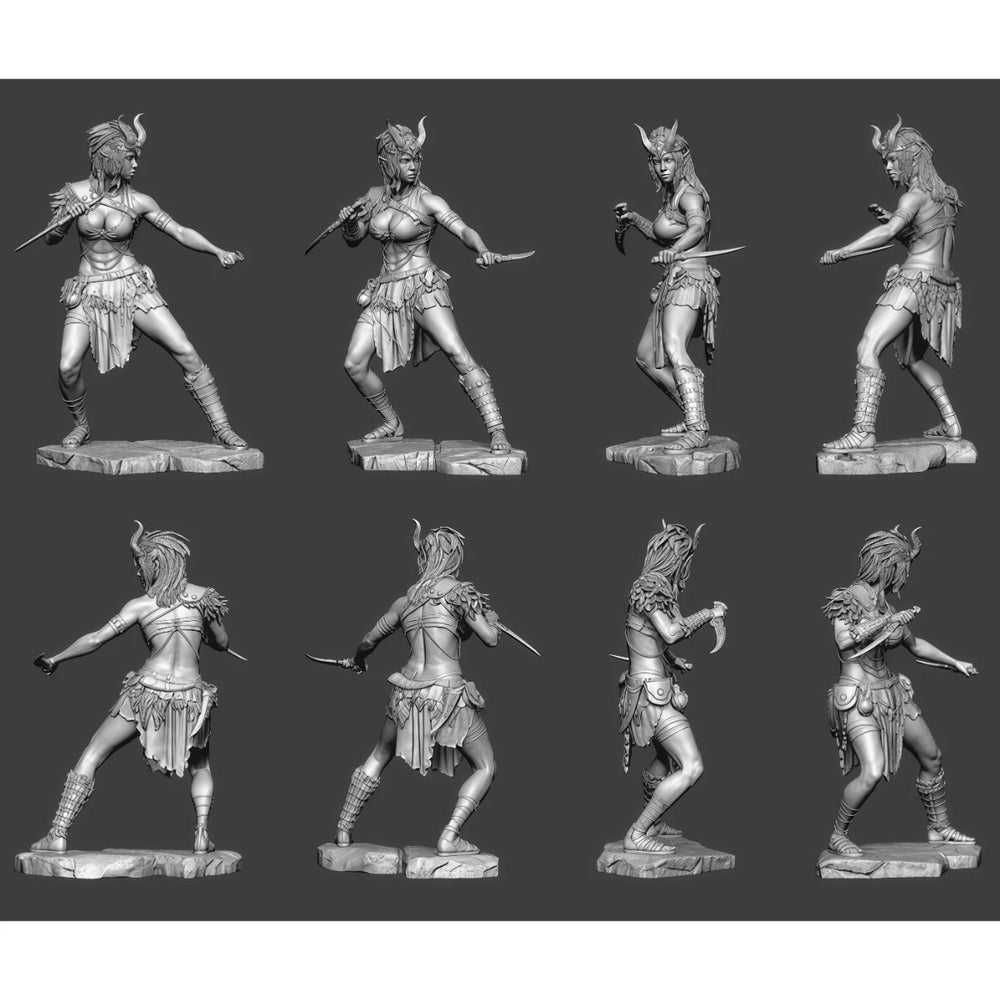 75mm Dark Elf Warrior, Resin Model Figure Kit, Fantasy Theme, Unassembled and Unpainted