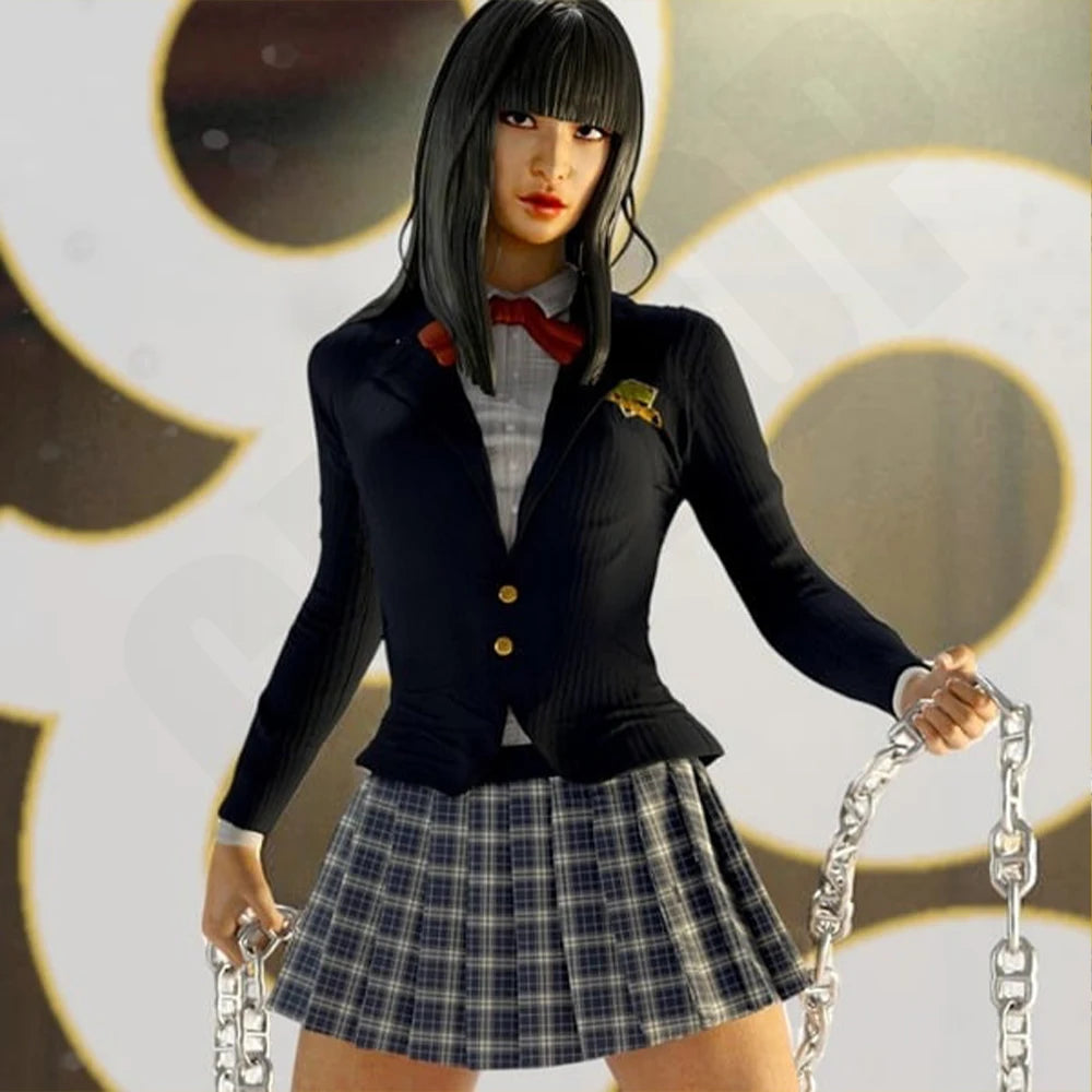 1/24 Schoolgirl with Spiked Bracers and Chains, Resin Model Figure Kit, Anime Theme, Unassembled and Unpainted