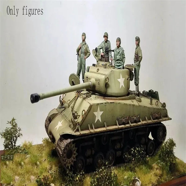1/35 WWII US Army Soldiers, 4 Figures, Resin Model Figure Kit, Unassembled and Unpainted