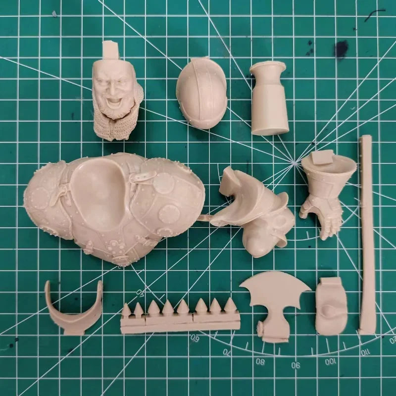 1/10 Medieval Ornate Armored Knight with Feathered Helm, Resin Model Bust Kit, Unassembled and Unpainted