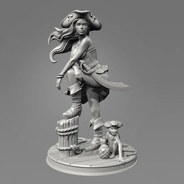 50mm Caribbean Pirate Warrior, 3 Figures, Resin Model Figure Kit, Fantasy Theme, Unassembled and Unpainted