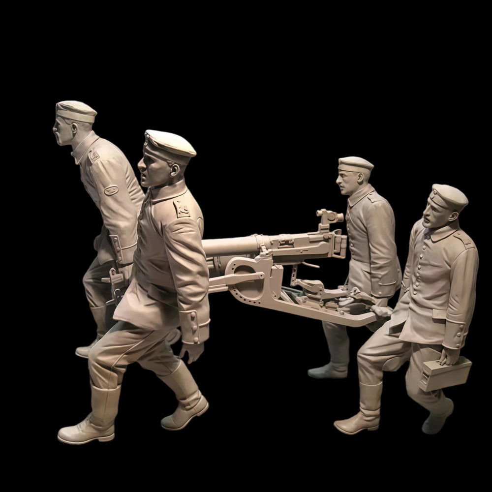 1/16 WWII German Field Artillery Gun Crew, 8 Figures, Resin Model Figure Kit, Unassembled and Unpainted