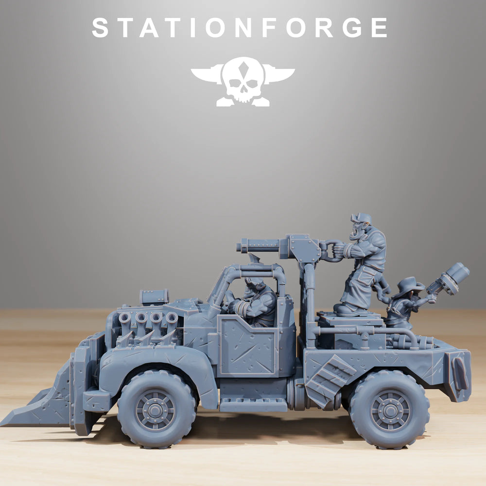 28mm Ork Speedsters, 6 Figures, Resin Model Vehicle Kit, Sci-Fi Theme, Unassembled and Unpainted