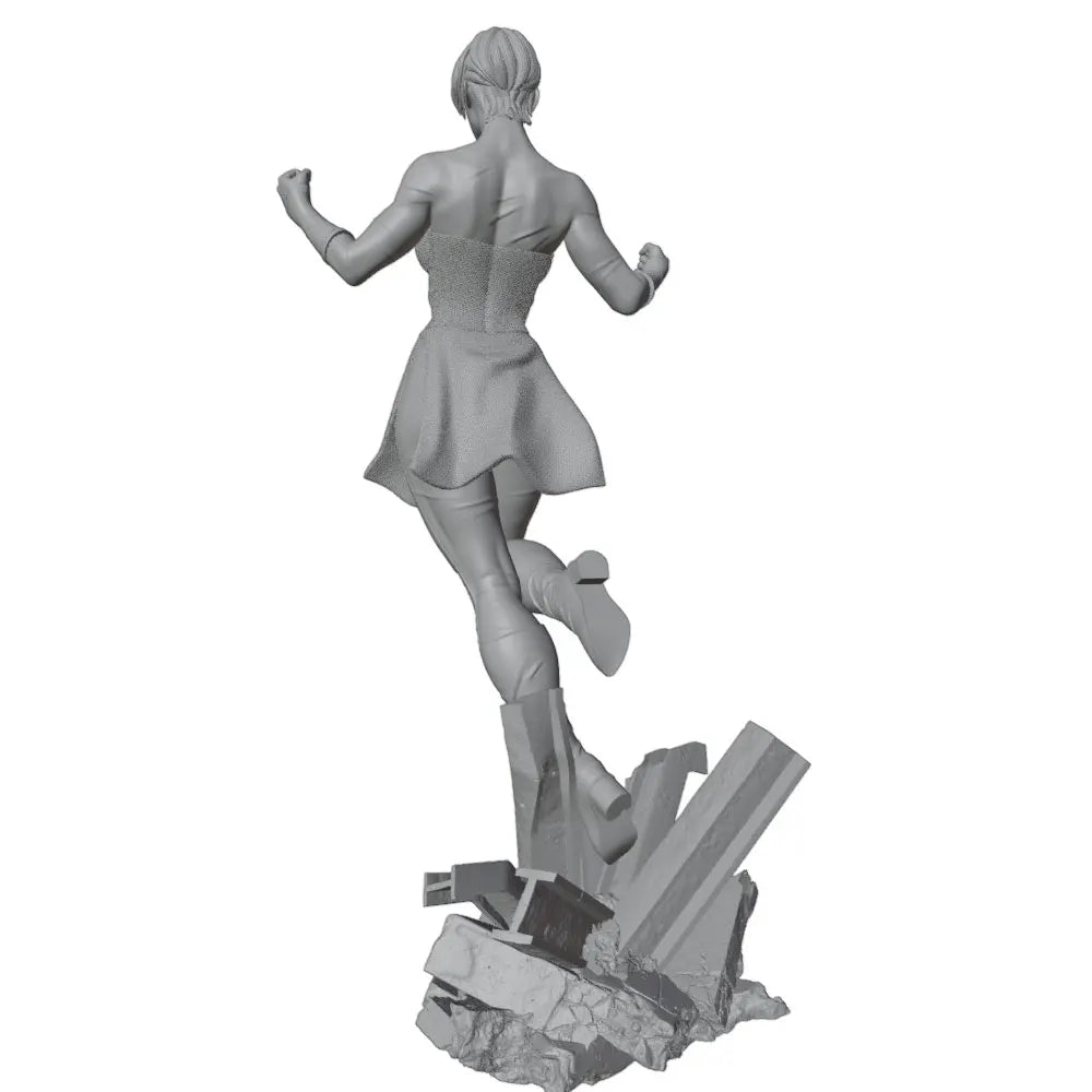 75mm Modern Anime Female Cyborg in Combat Stance, Resin Model Figure Kit, Unassembled and Unpainted