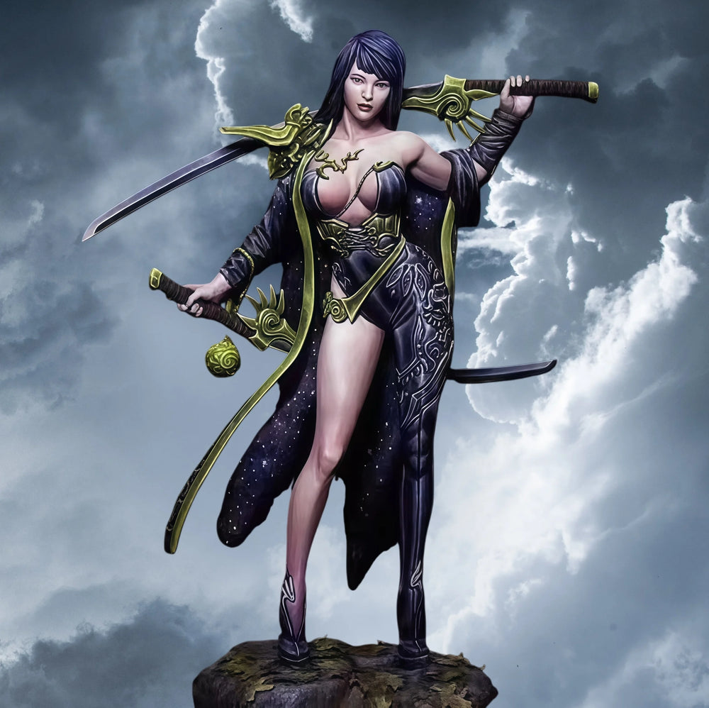 1/24 Female Fantasy Swordsman, Resin Model Figure Kit, Fantasy Theme, Unassembled and Unpainted
