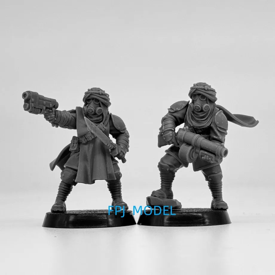 28mm Medieval Fantasy Grim Guard Scorchers, 32 Figures, Resin Model Figure Kit, Unassembled and Unpainted