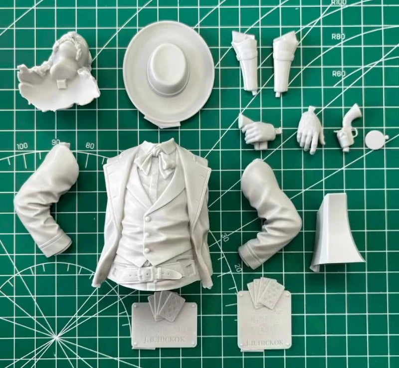 1/10 American Civil War Western Cowboy Gunslinger, Resin Model Bust Kit, Unassembled and Unpainted