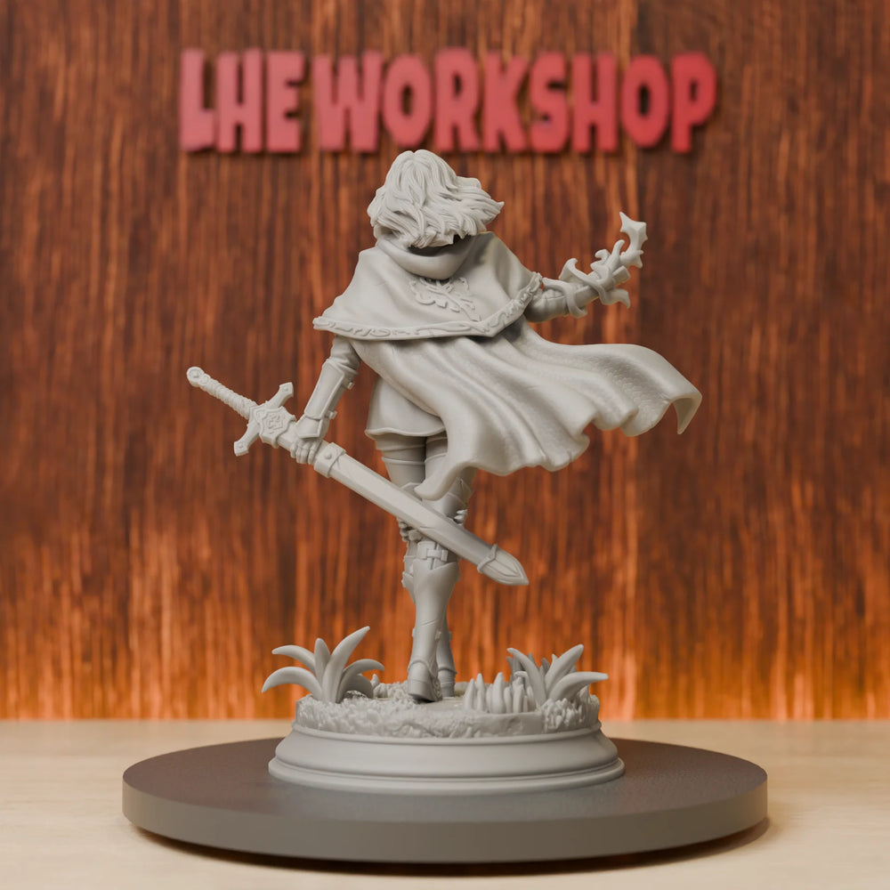 28mm Female Swordswoman Warrior, Resin Model Figure Kit, Fantasy Theme, Unassembled and Unpainted