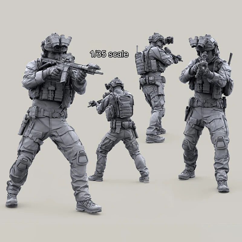 1/35 Modern Tactical Military Operators, 14 Figures, Resin Model Figure Kit, Unassembled and Unpainted