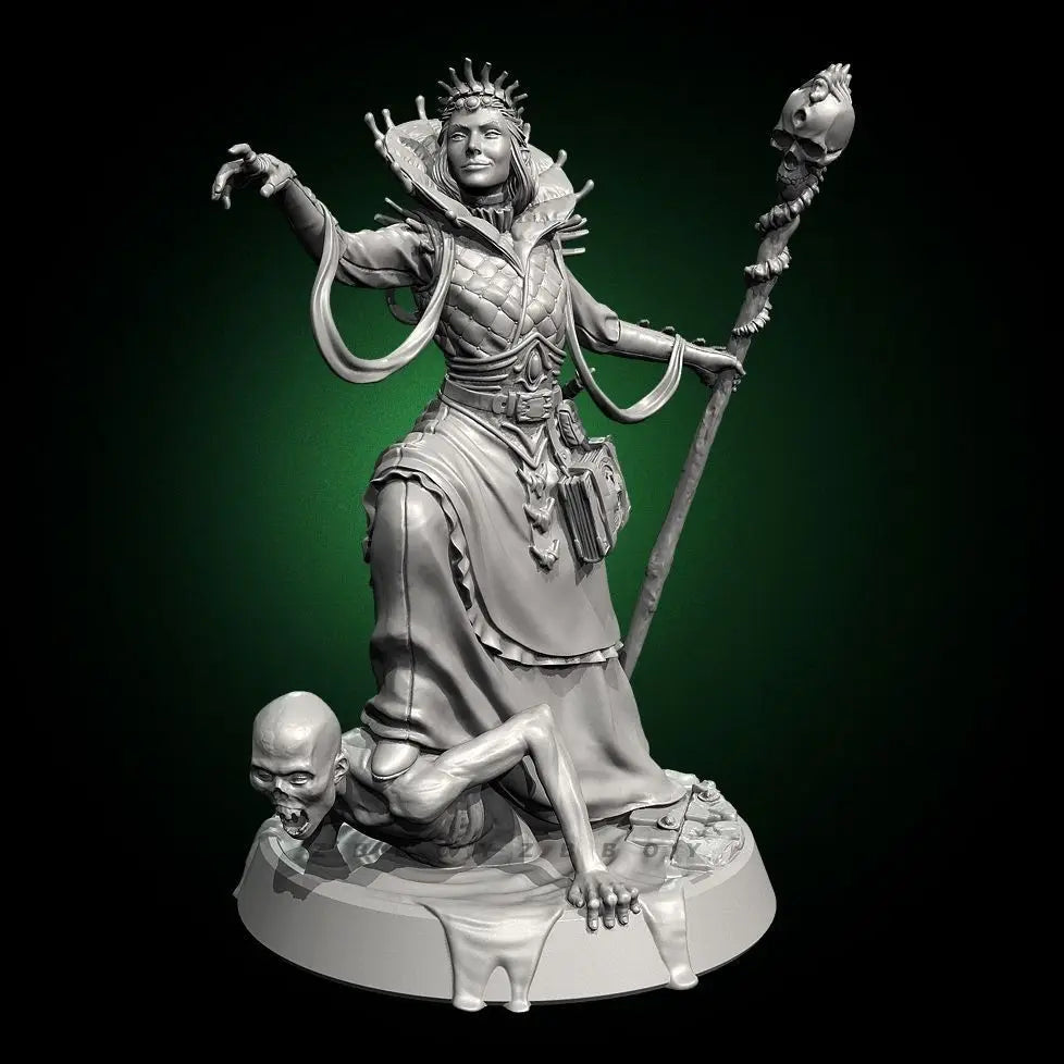 50mm Wizard, 2 Figures, Resin Model Figure Kit, Fantasy Theme, Unassembled and Unpainted