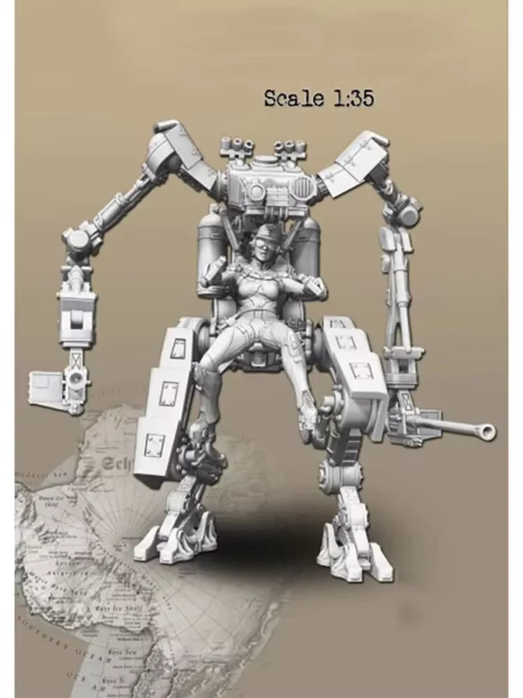 1/35 Military Mecha, Resin Model Figure Kit, Sci-Fi Theme, Unassembled and Unpainted