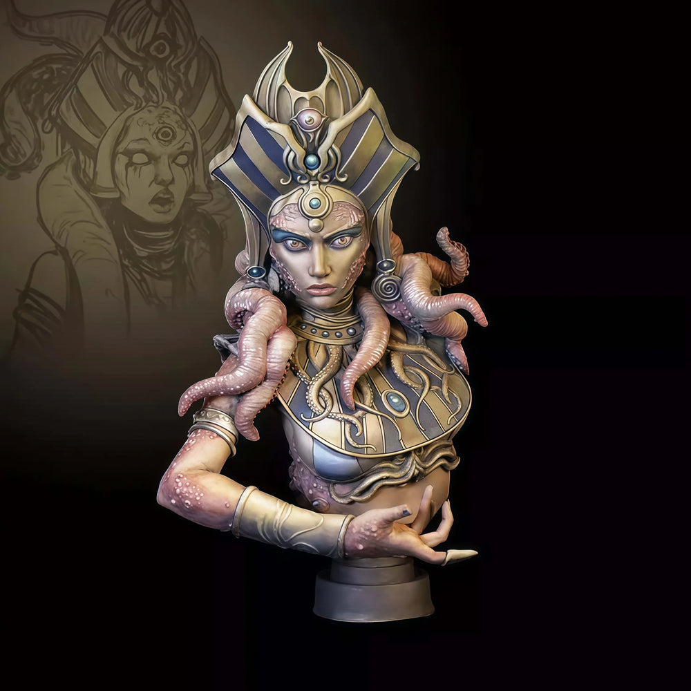 1/12 Octopus Witch, Resin Model Bust Kit, Fantasy Theme, Unassembled and Unpainted