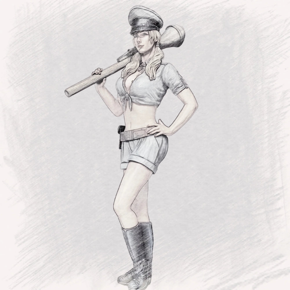1/16 Modern German Officer with Shovel, Resin Model Figure Kit, Unassembled and Unpainted