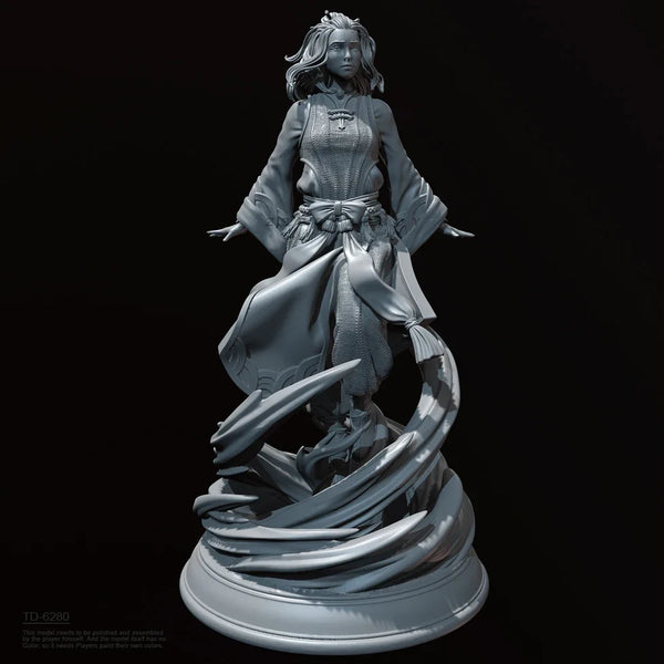 75mm Female on Flowing Base, Resin Model Figure Kit, Fantasy Theme, Unassembled and Unpainted