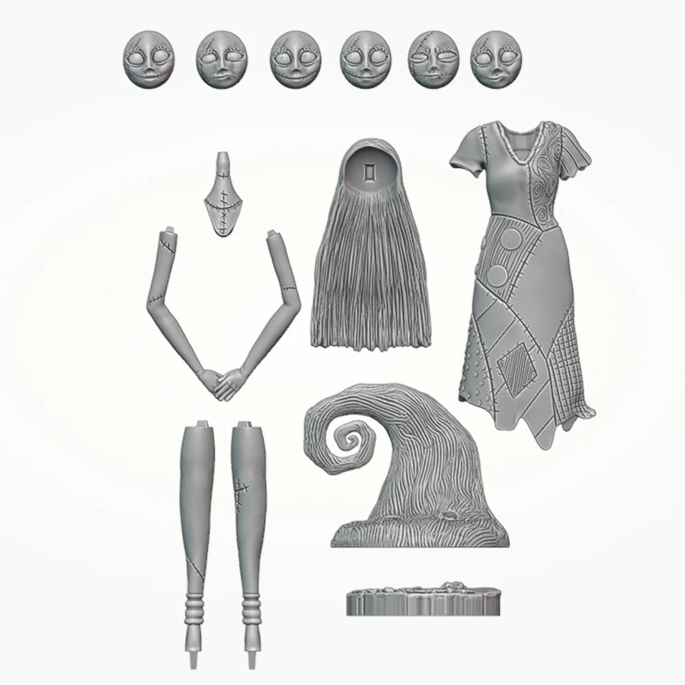 1/24 Elf Sorceress in Checkered Formal Gown, Resin Model Figure Kit, Fantasy Theme, Unassembled and Unpainted