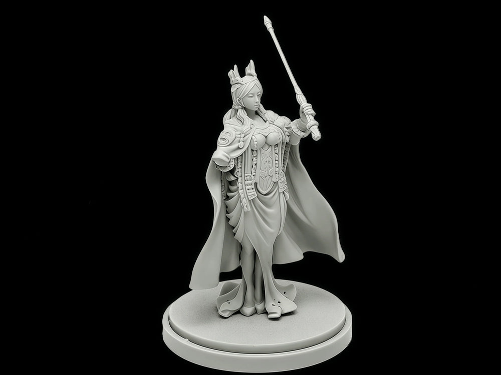 40mm Medieval Fantasy Female King, Resin Model Figure Kit, Unassembled and Unpainted