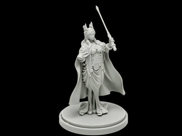 40mm Medieval Fantasy Female King, Resin Model Figure Kit, Unassembled and Unpainted