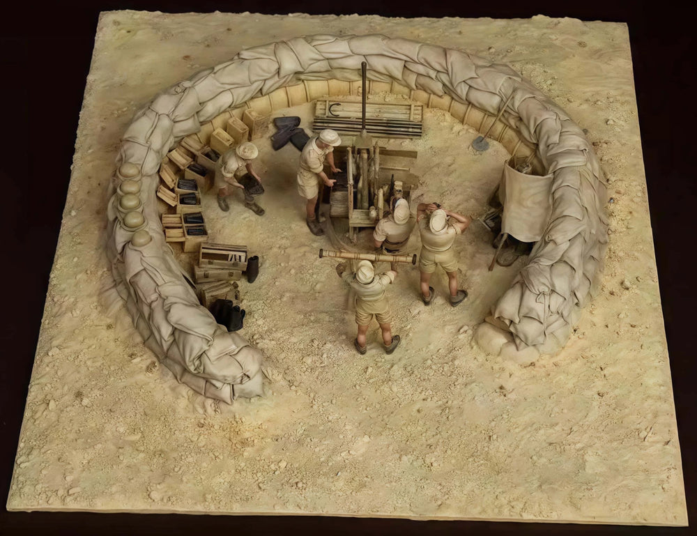 1/35 WWI Soldiers in Fortified Trench, 6 Figures, Resin Model Diorama Kit, Unassembled and Unpainted
