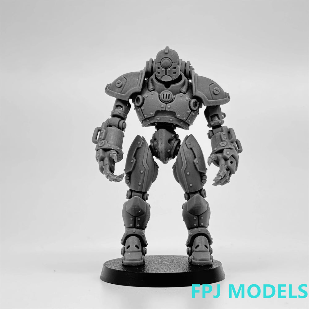 28mm Exoskeleton Soldiers, 4 Figures, Resin Model Figure Kit, Sci-Fi Theme, Unassembled and Unpainted